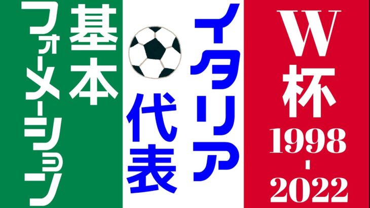 サッカーイタリア代表【W杯フォーメーション】1998-2022