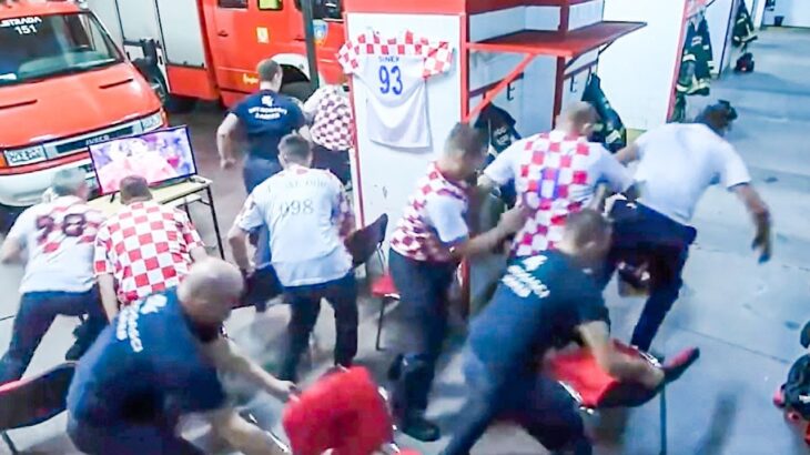 ワールドカップの試合中に緊急出動するクロアチア消防隊がカッコ良すぎる #shorts